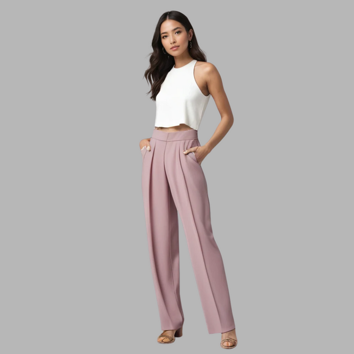 Alva | Strukturierte Eleganz – ausgestellte Hose