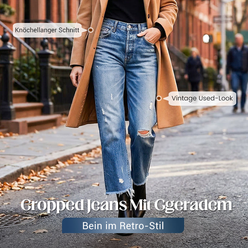 Helga | Retro-Jeans für Damen mit geradem Bein und verkürztem Schnitt
