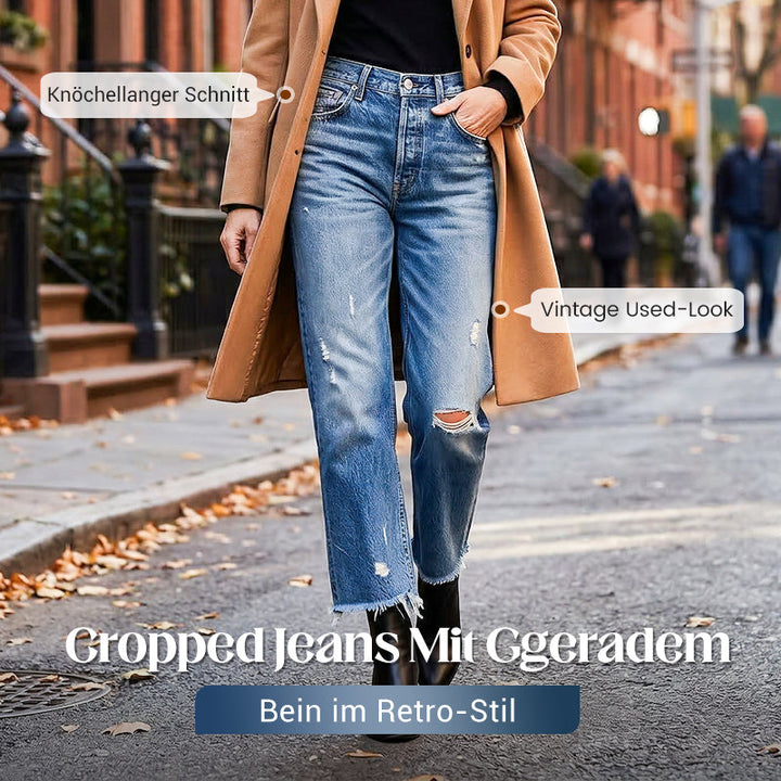 Helga | Retro-Jeans für Damen mit geradem Bein und verkürztem Schnitt