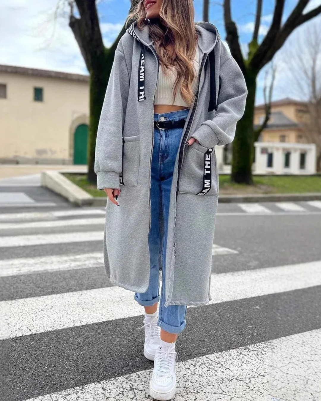 Marina | Langes Sweatshirt mit Kapuze