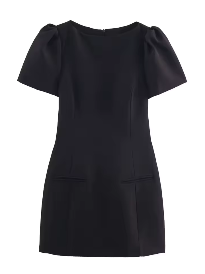 Ella | Kurzes Kleid mit Plissee und Taschen