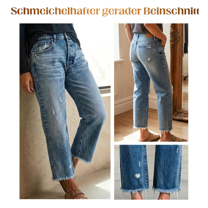 Helga | Retro-Jeans für Damen mit geradem Bein und verkürztem Schnitt