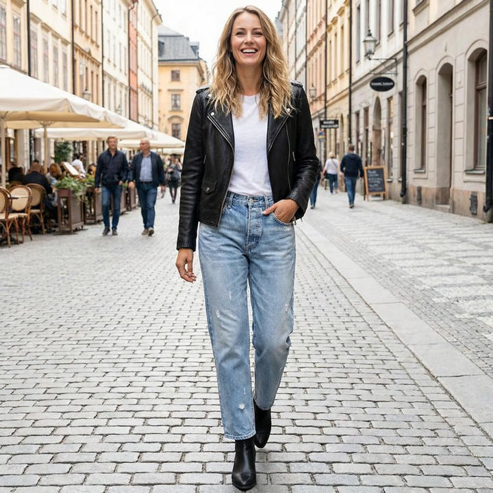 Helga | Retro-Jeans für Damen mit geradem Bein und verkürztem Schnitt