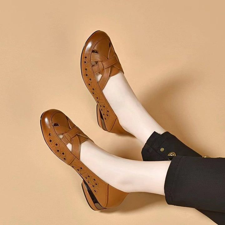 Eliza | Rutschfeste Leder Schuhe mit Ausschnitten