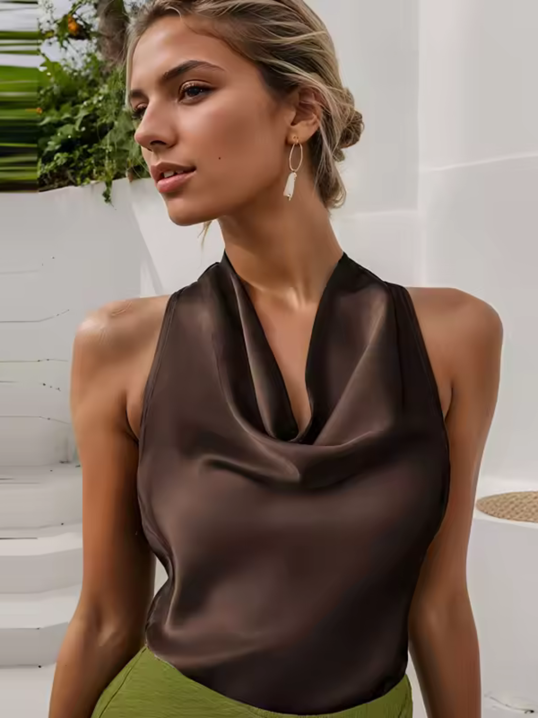 Lisa | Satin Halterneck-Oberteil