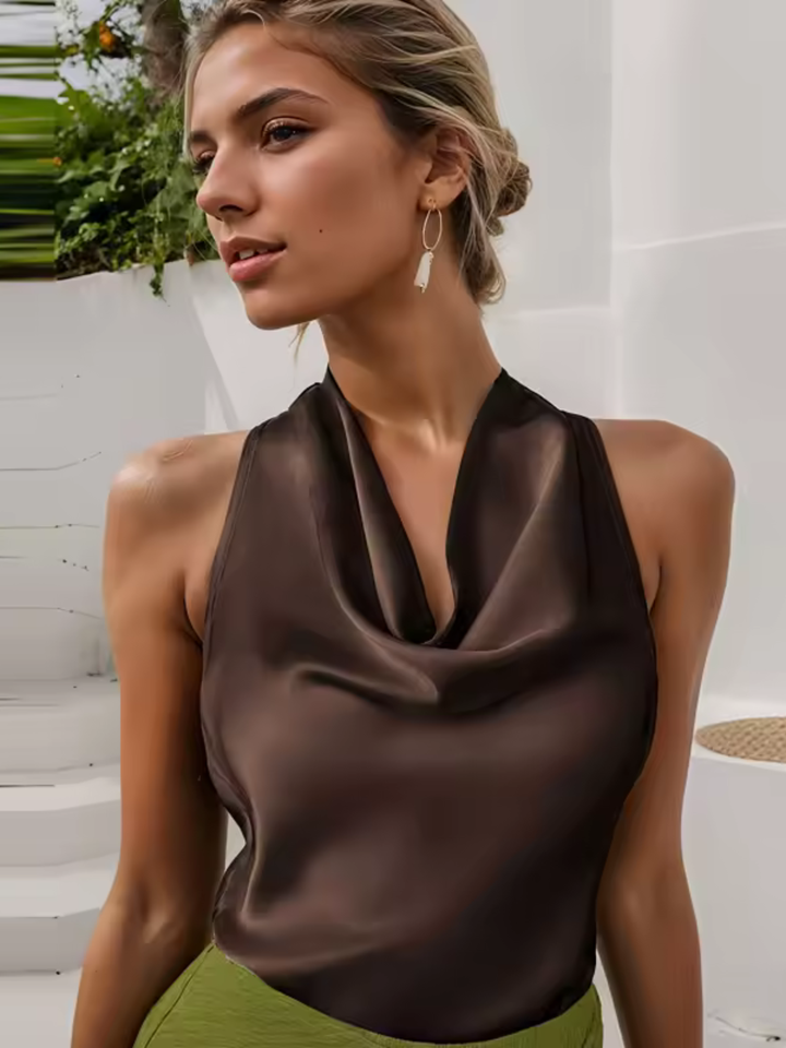 Lisa | Satin Halterneck-Oberteil