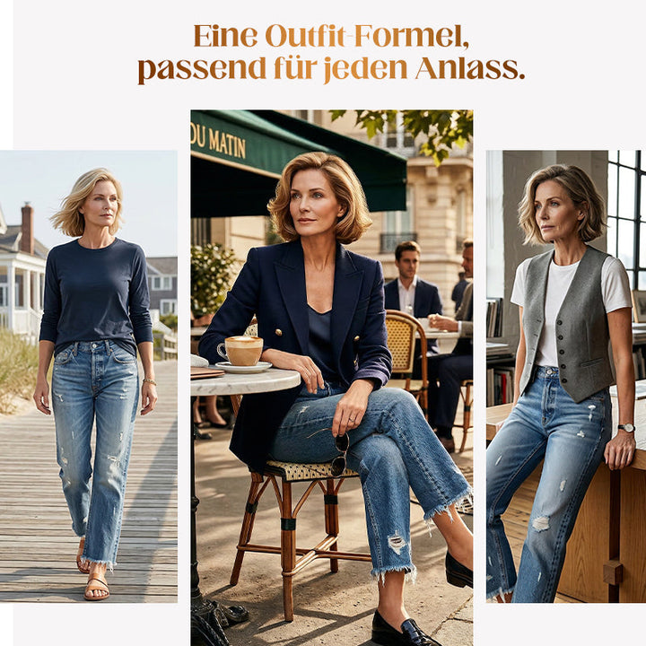 Helga | Retro-Jeans für Damen mit geradem Bein und verkürztem Schnitt
