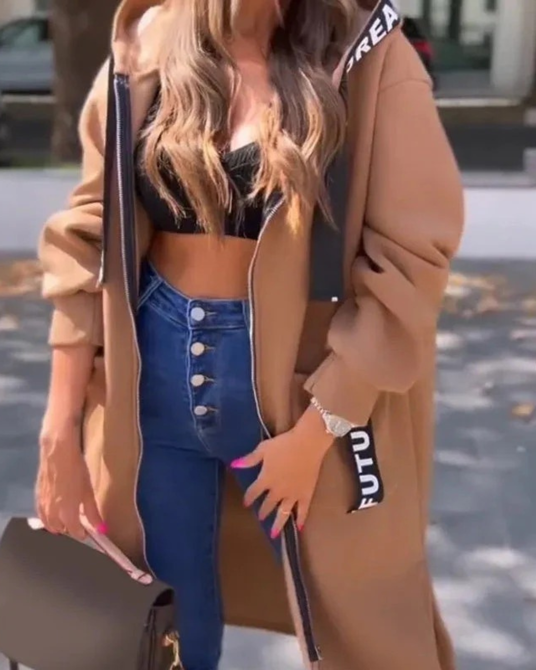 Marina | Langes Sweatshirt mit Kapuze