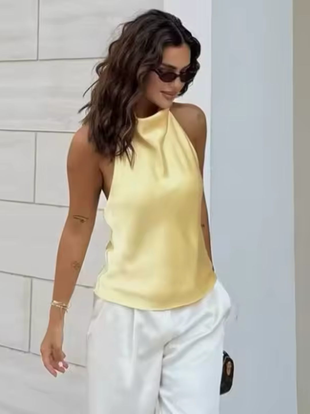 Lisa | Satin Halterneck-Oberteil