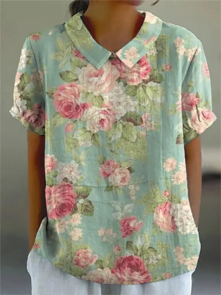 KATJA | RETRO-BLUMENHEMD FÜR DAMEN