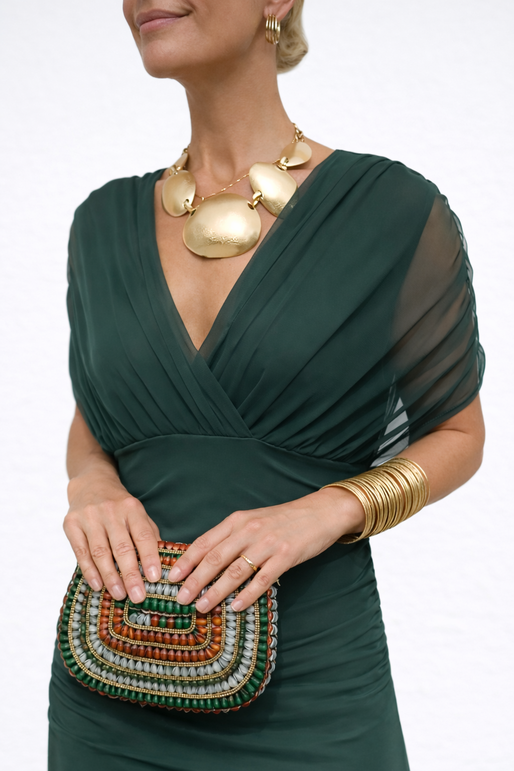 Velora | Langes Blumenkleid mit V-Ausschnitt