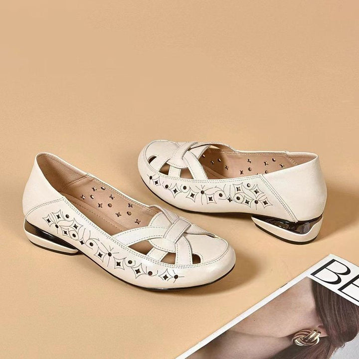 Eliza | Rutschfeste Leder Schuhe mit Ausschnitten