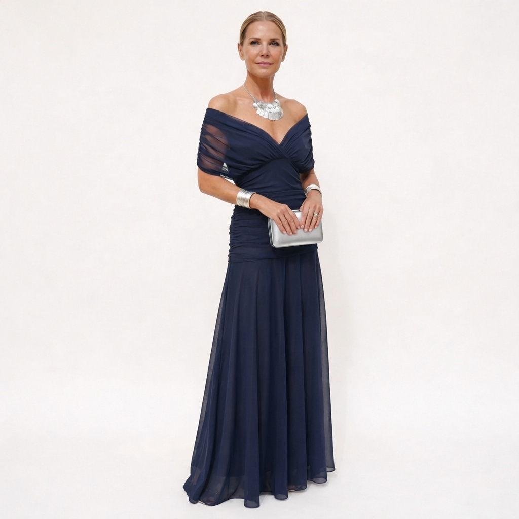 Velora | Langes Blumenkleid mit V-Ausschnitt