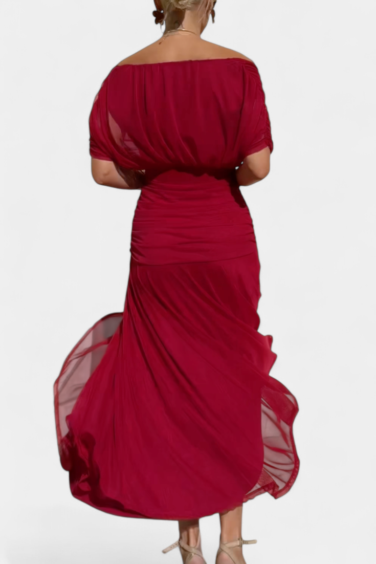 Florendra | Langes Kleid mit floralem Muster und V-Ausschnitt