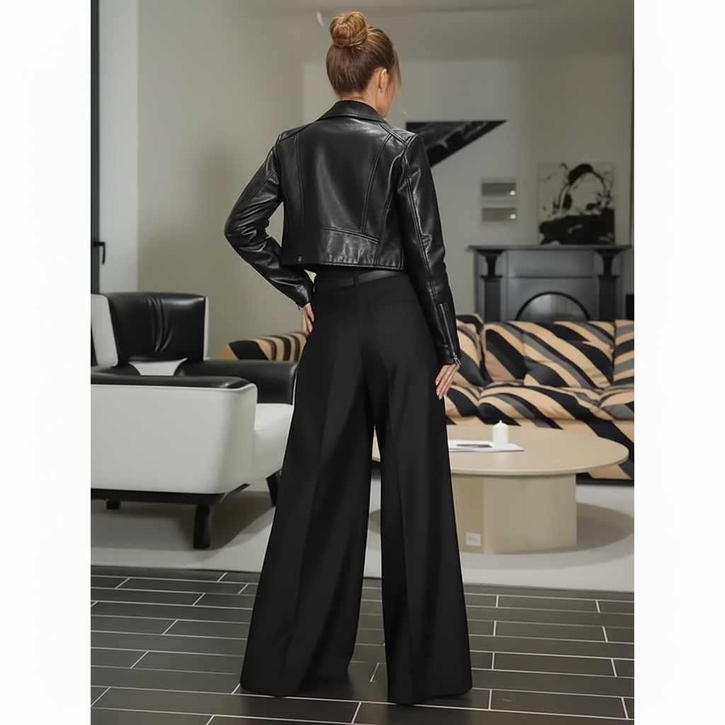 Elara | Weite Hose mit drapierten Falten - Weihnachtsrabatt 50 %