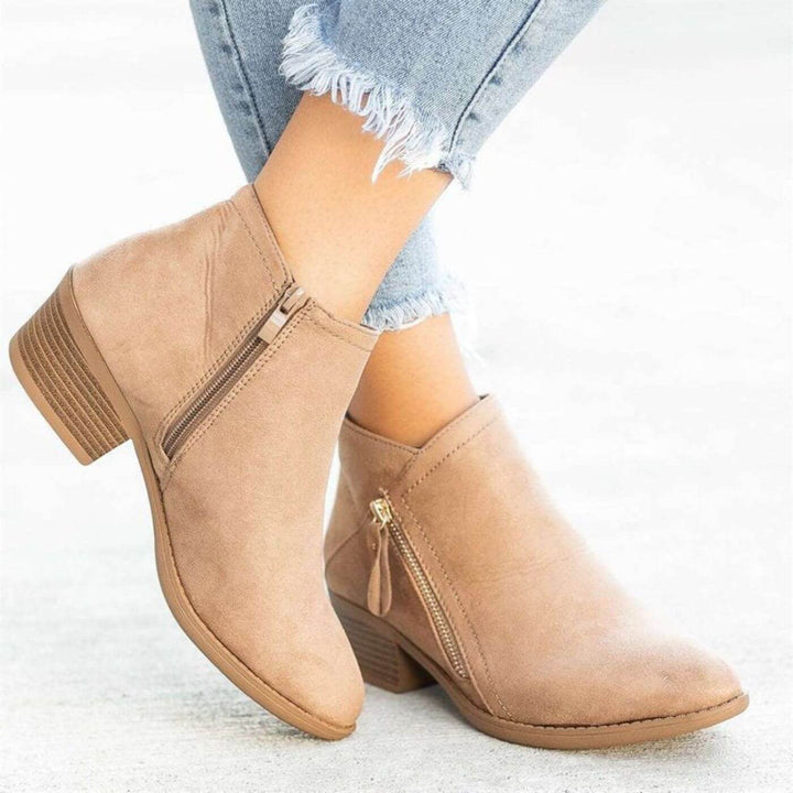 Sofie | Stiefeletten mit niedrigem Absatz und Reißverschluss