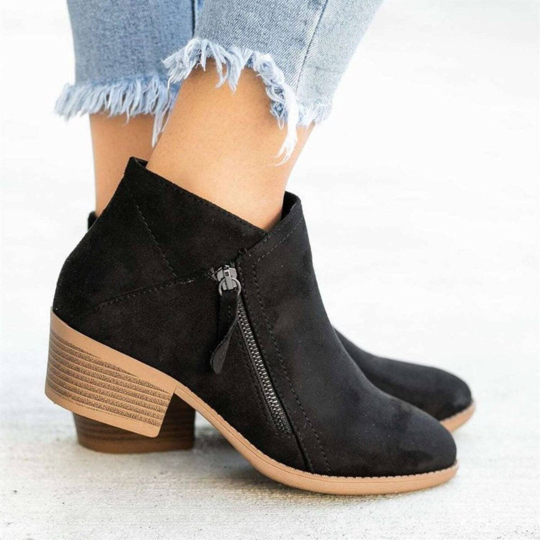 Sofie | Stiefeletten mit niedrigem Absatz und Reißverschluss