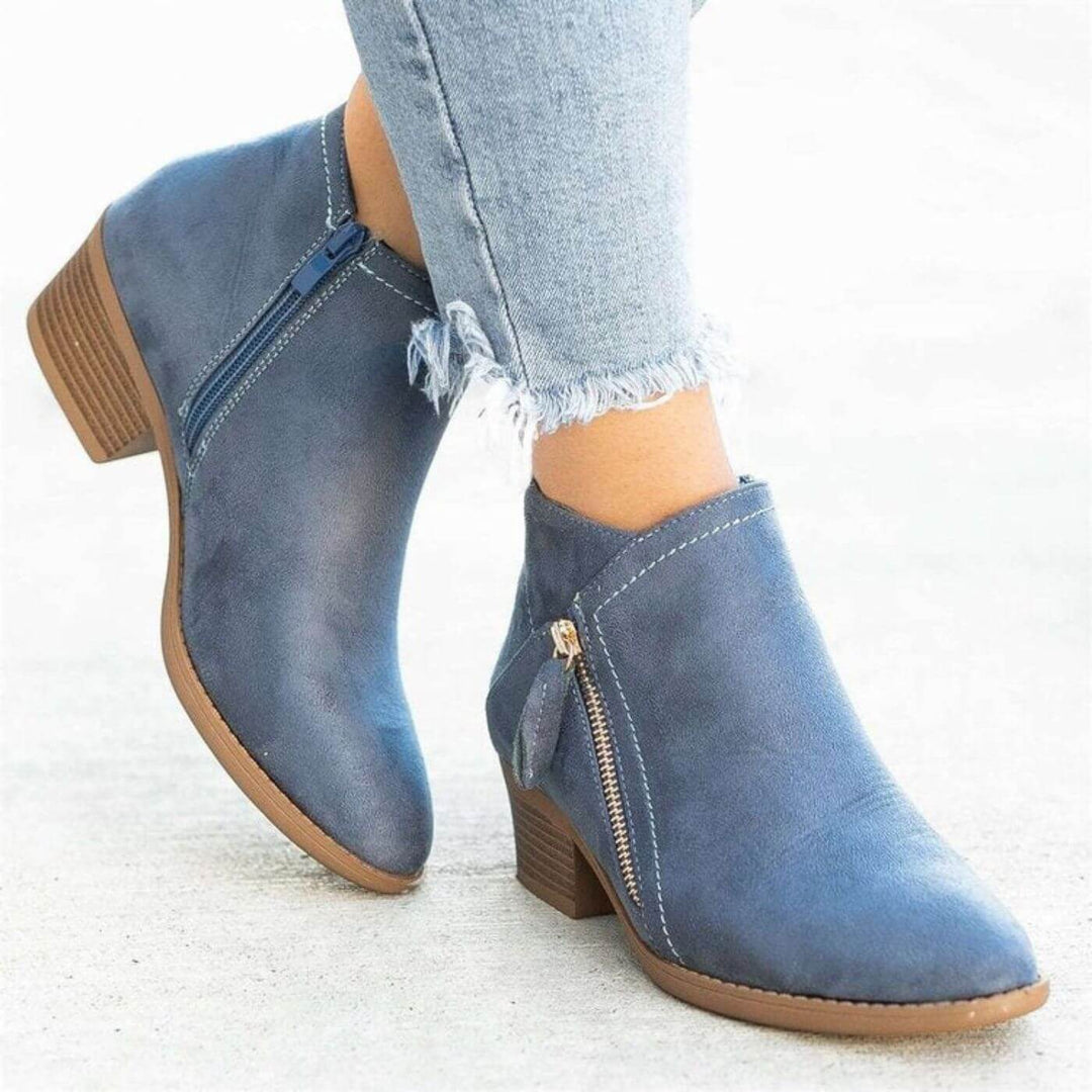 Sofie | Stiefeletten mit niedrigem Absatz und Reißverschluss