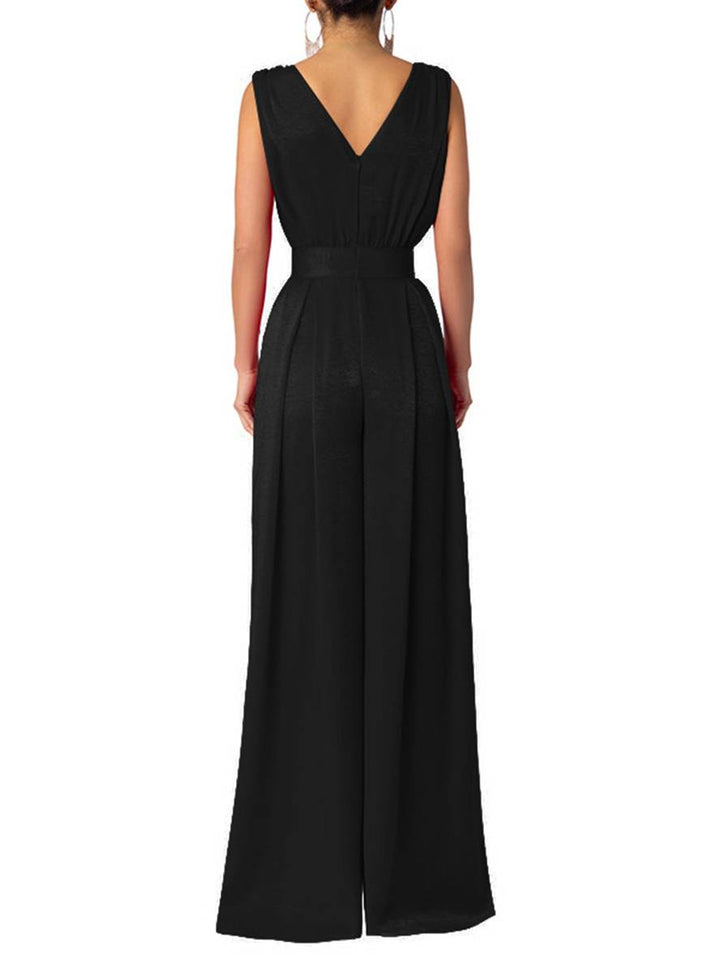 Ella | weite Hosen mit weit ausgestelltem Bein, geradem Ausschnitt, Taschen, ärmellos, lässig, für Damen