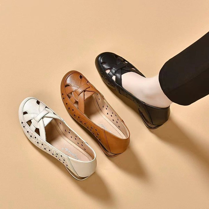 Eliza | Rutschfeste Leder Schuhe mit Ausschnitten