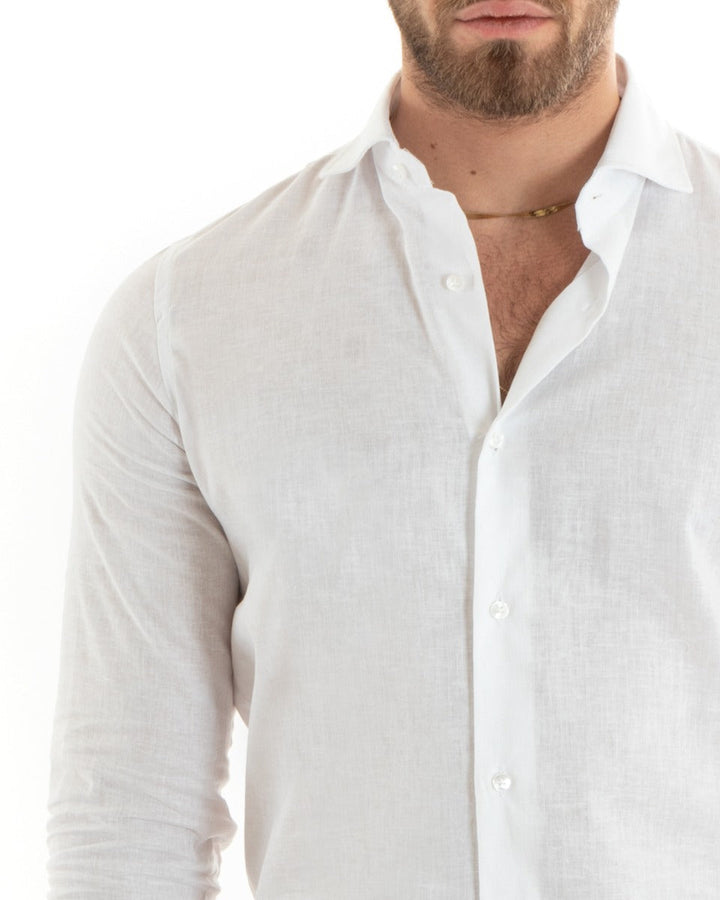 Frank | Herrenhemd aus Leinen mit französischem Kragen, casual