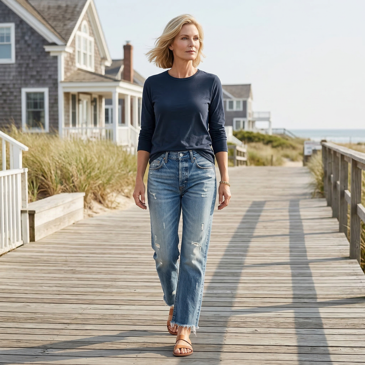 Helga | Retro-Jeans für Damen mit geradem Bein und verkürztem Schnitt