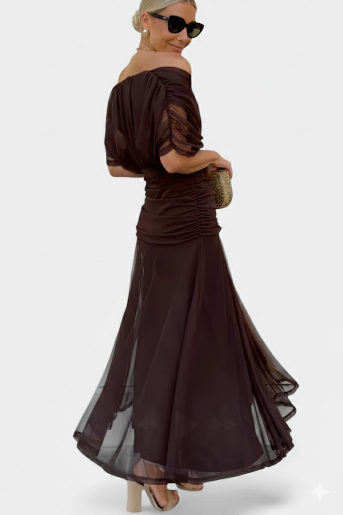 Velora | Langes Blumenkleid mit V-Ausschnitt