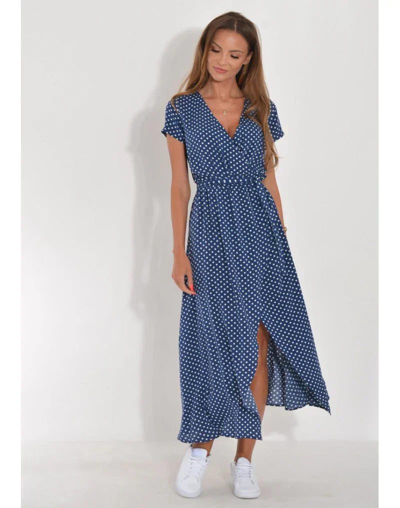 Julia | Elegantes Kleid mit V-Ausschnitt und figurbetonter Passform